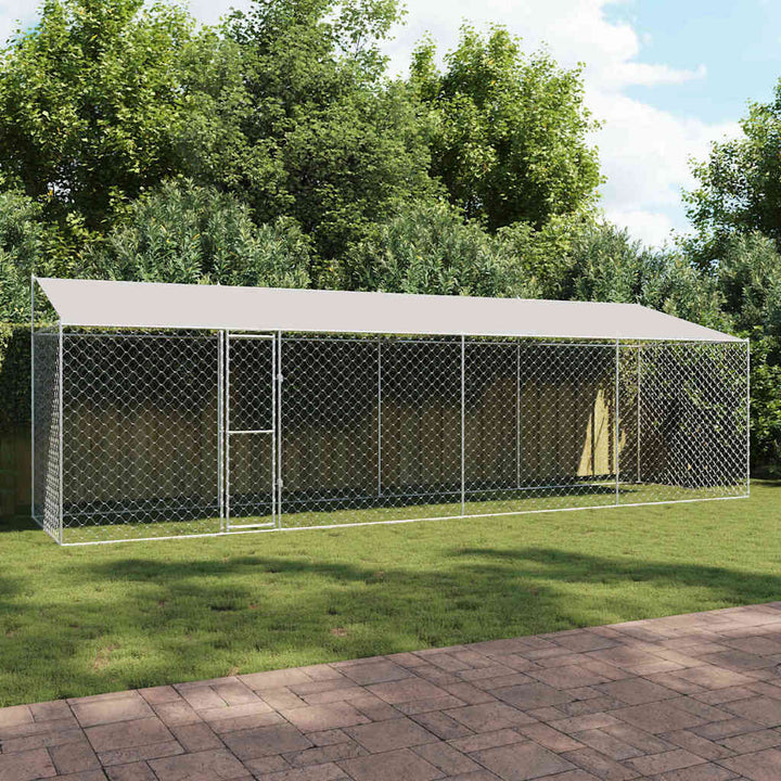 Dog Cage Silver 400 X 200 X 256 Cm Galvanised Steel
