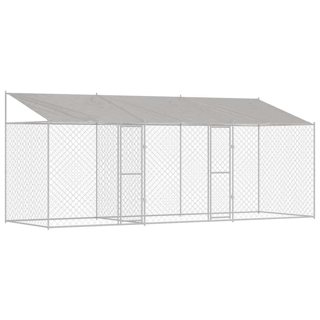 Dog Cage Silver 600 X 200 X 256 Cm Galvanised Steel