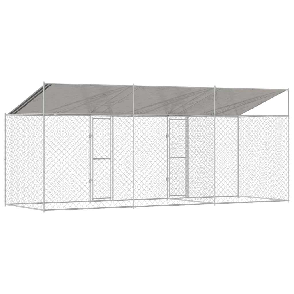 Dog Cage Silver 600 X 200 X 256 Cm Galvanised Steel