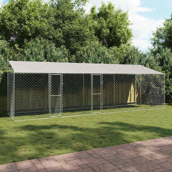 Dog Cage Silver 600 X 200 X 256 Cm Galvanised Steel
