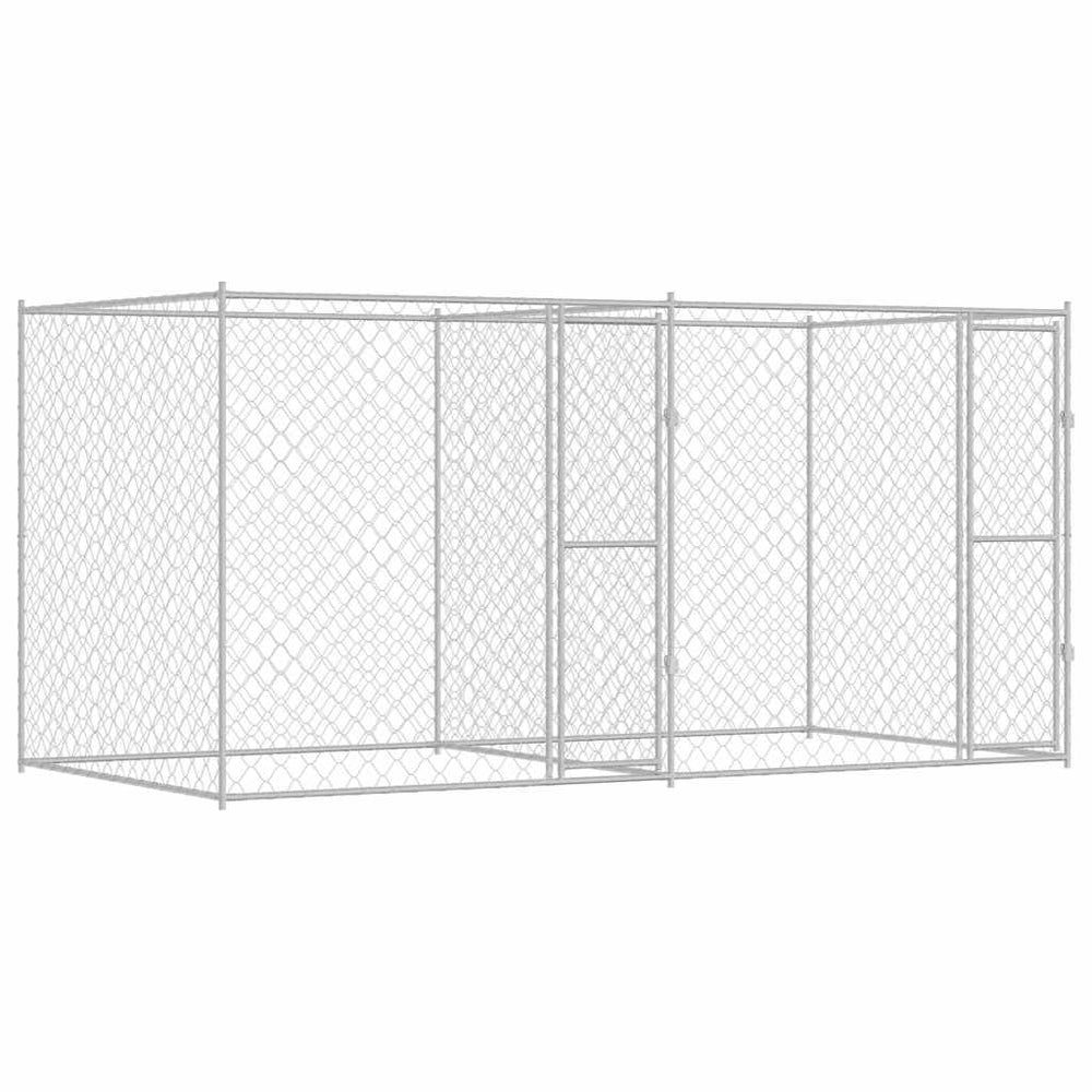 Dog Cage Silver 400 X 200 X 200 Cm Galvanised Steel
