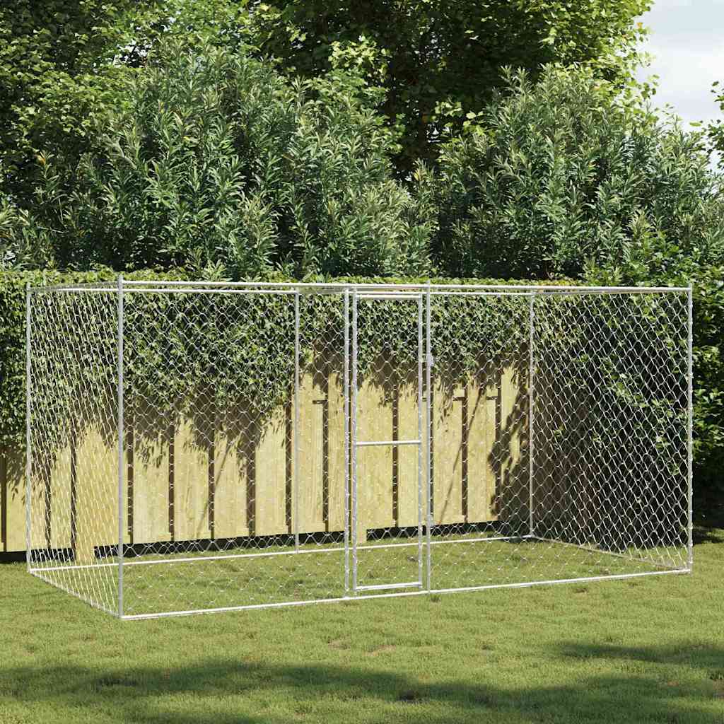 Dog Cage Silver 400 X 200 X 256 Cm Galvanised Steel