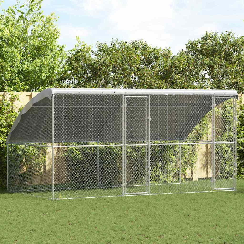 Chicken Cage Silver Galvanised Steel