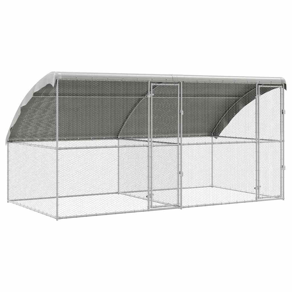 Chicken Cage Silver Galvanised Steel