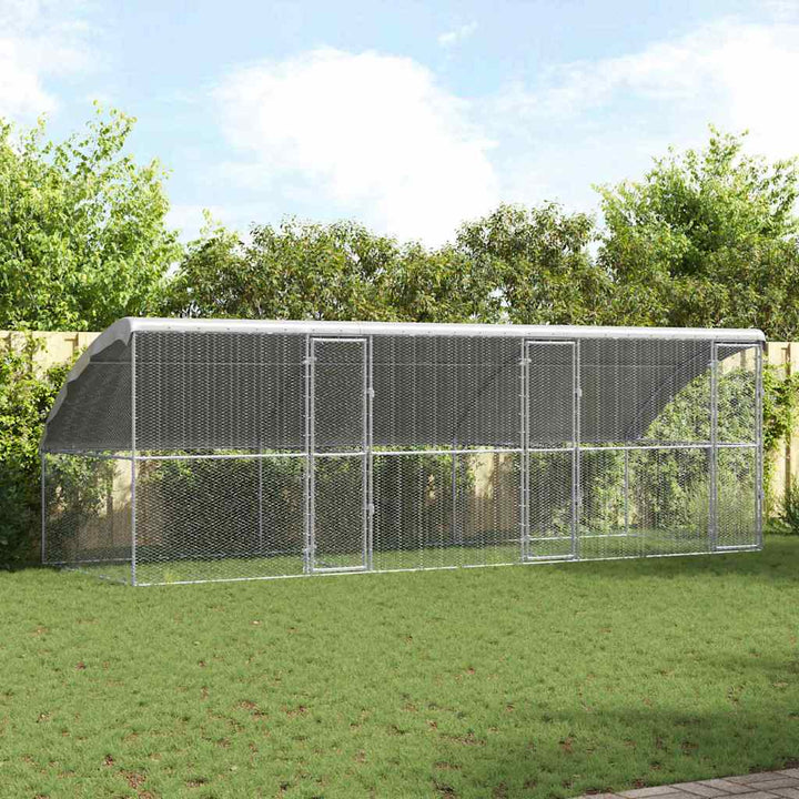 Chicken Cage Silver Galvanised Steel