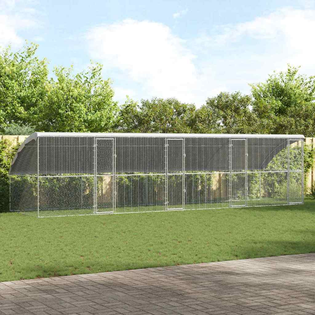 Chicken Cage Silver Galvanised Steel