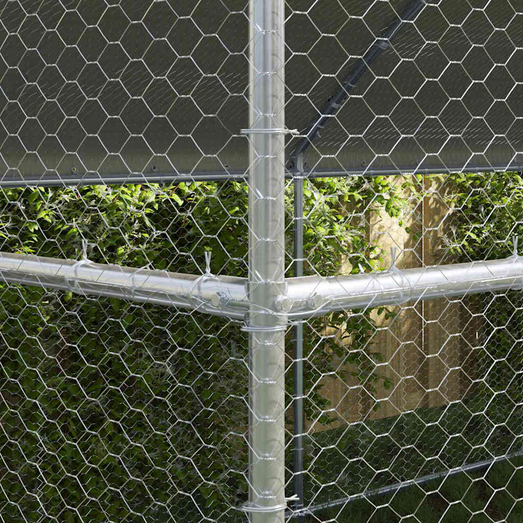 Chicken Cage Silver Galvanised Steel