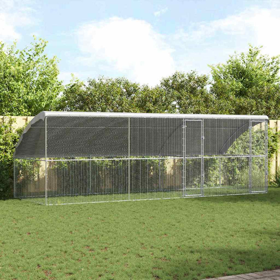 Chicken Cage Silver Galvanised Steel