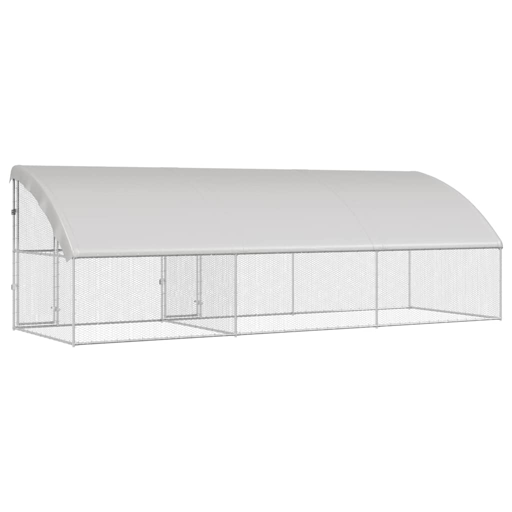 Chicken Cage Silver Galvanised Steel