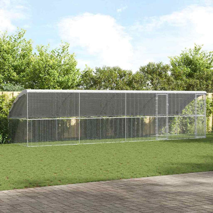 Chicken Cage Silver Galvanised Steel