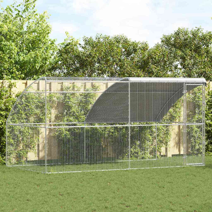 Chicken Cage Silver Galvanised Steel