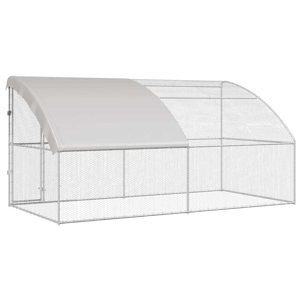 Chicken Cage Silver Galvanised Steel