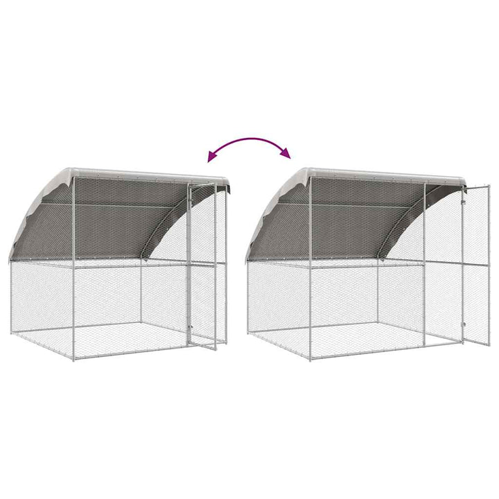 Chicken Cage Silver Galvanised Steel
