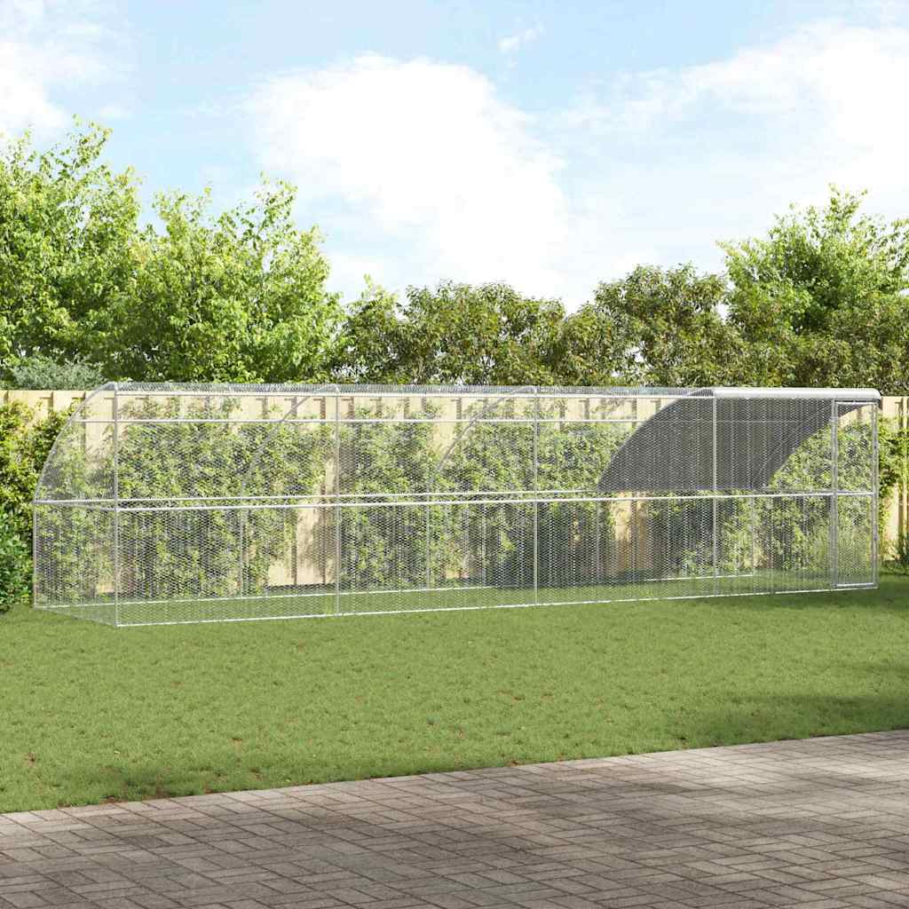 Chicken Cage Silver Galvanised Steel