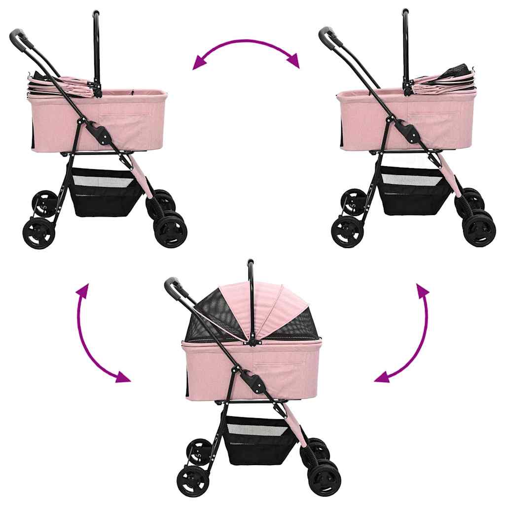 Folding Pet Stroller 81 X 47 X 99 Cm 600D Oxford Fabric