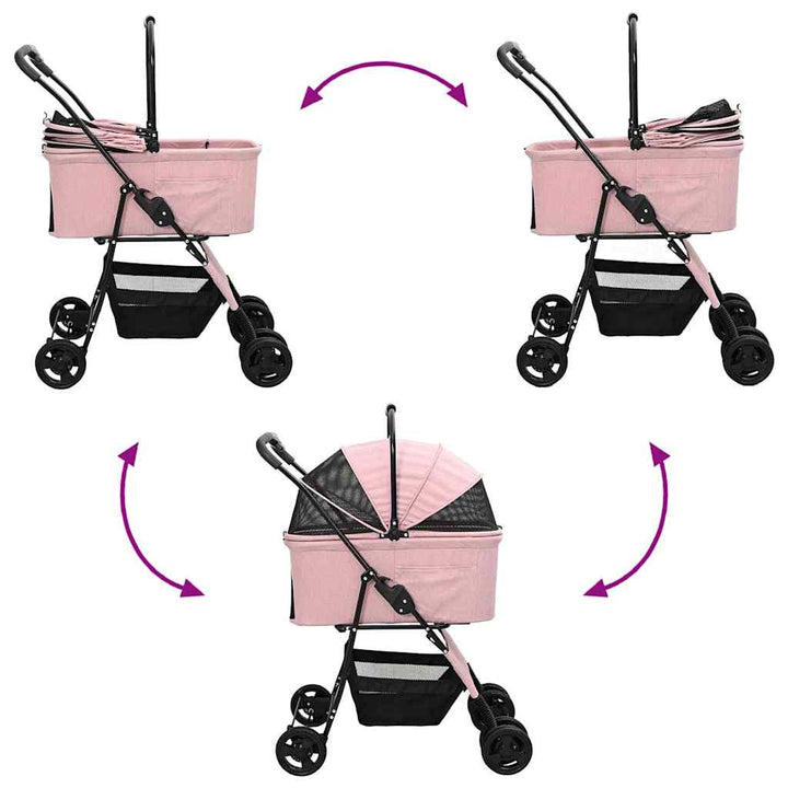 Folding Pet Stroller 81 X 47 X 99 Cm 600D Oxford Fabric