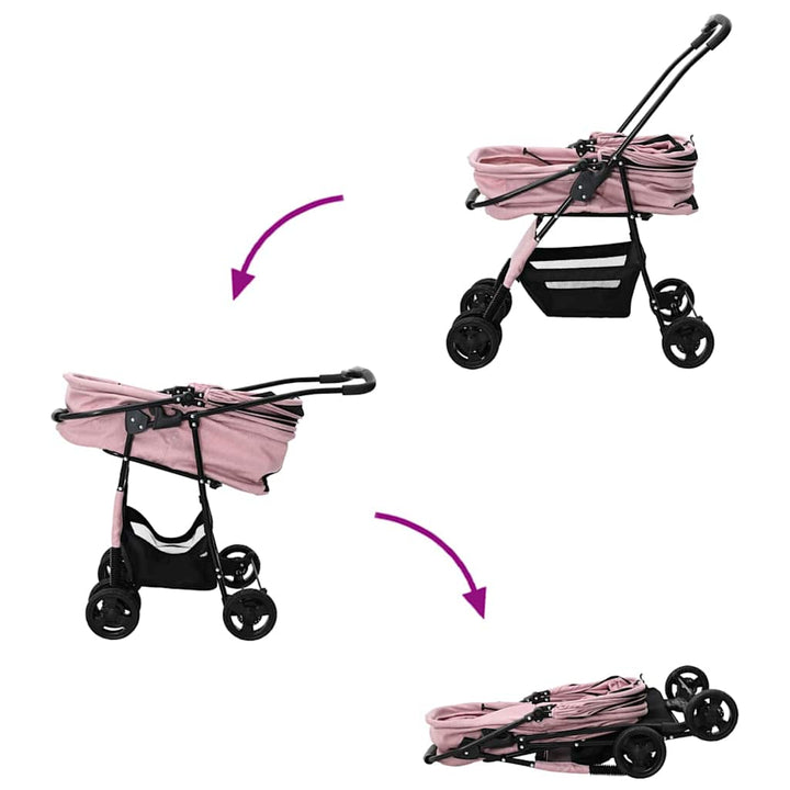 Folding Pet Stroller 81 X 47 X 99 Cm 600D Oxford Fabric