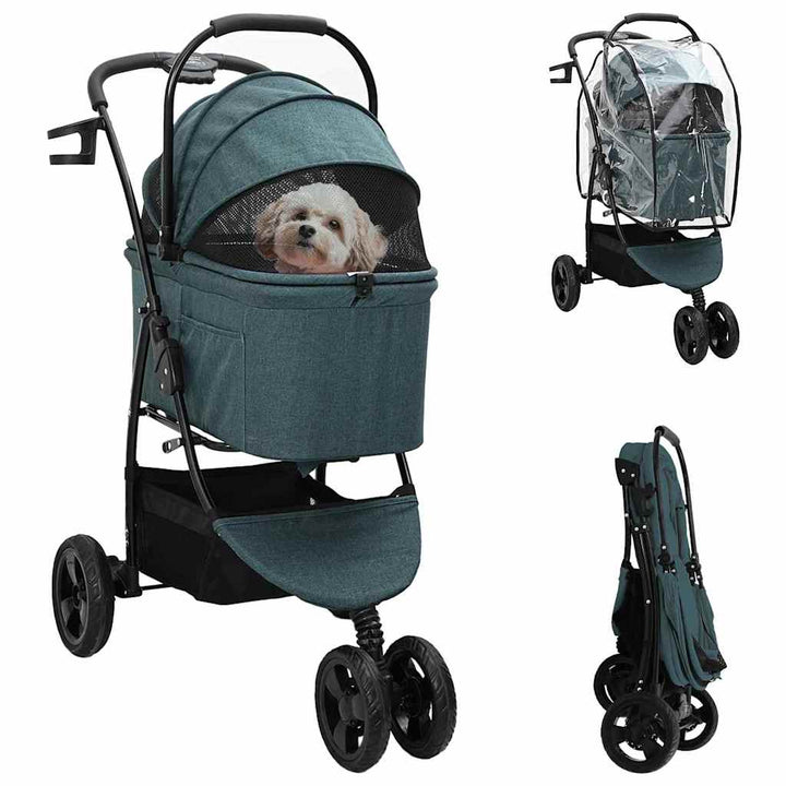 Folding Pet Stroller 81 X 47 X 99 Cm 600D Oxford Fabric