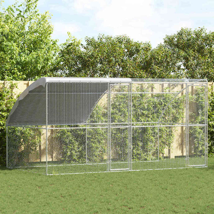 Chicken Cage Silver Galvanised Steel