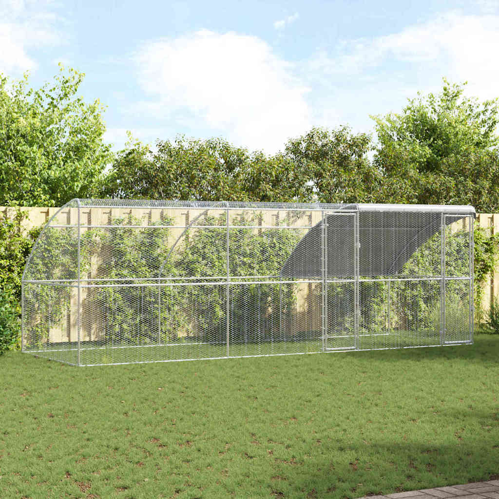 Chicken Cage Silver Galvanised Steel