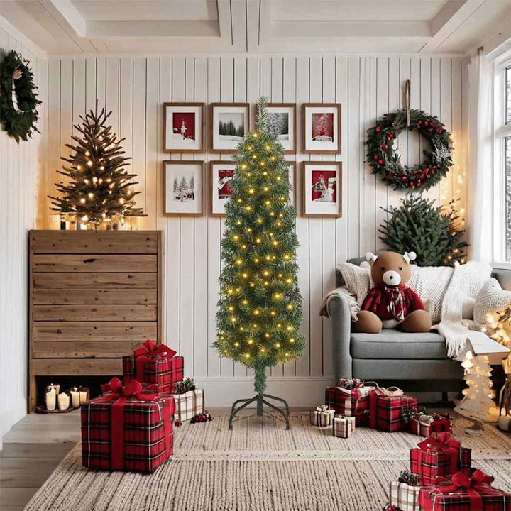Slim Artificial Christmas Tree With Stand Pvc