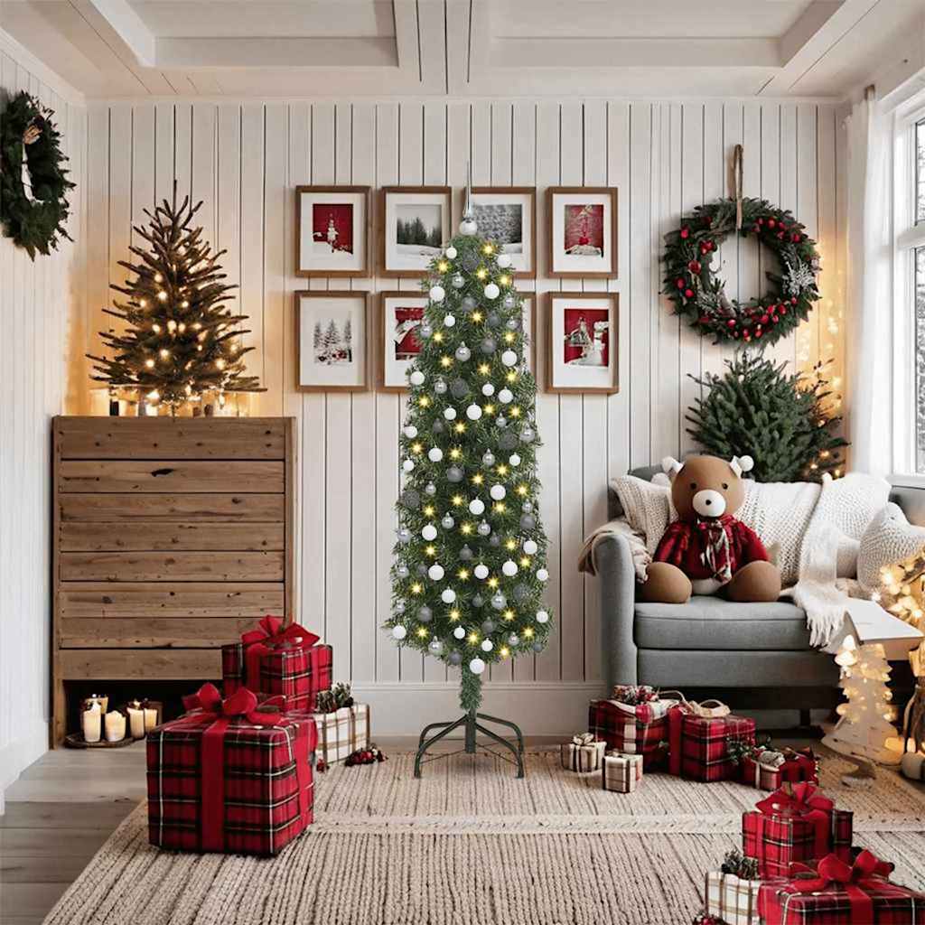 Slim Artificial Christmas Tree With Stand Pvc