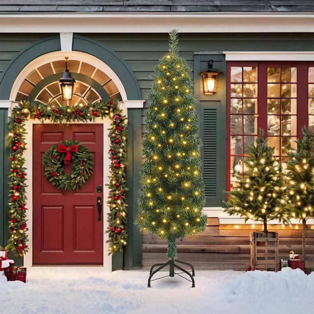 Slim Artificial Christmas Tree With Stand Pvc
