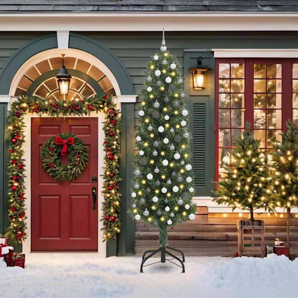 Slim Artificial Christmas Tree With Stand Pvc