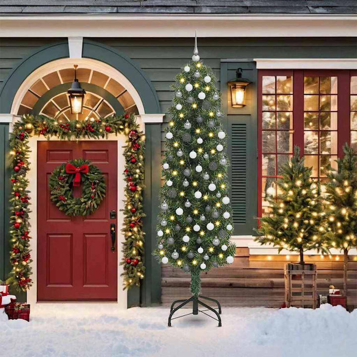 Slim Artificial Christmas Tree With Stand Pvc