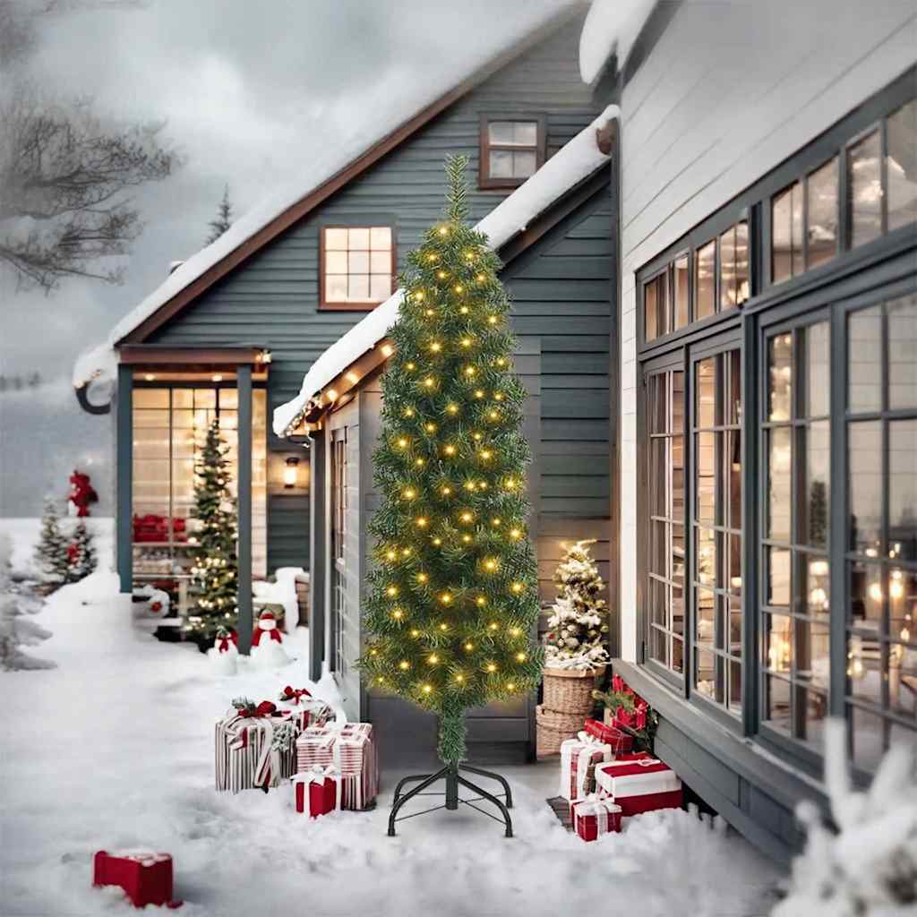 Slim Artificial Christmas Tree With Stand Pvc