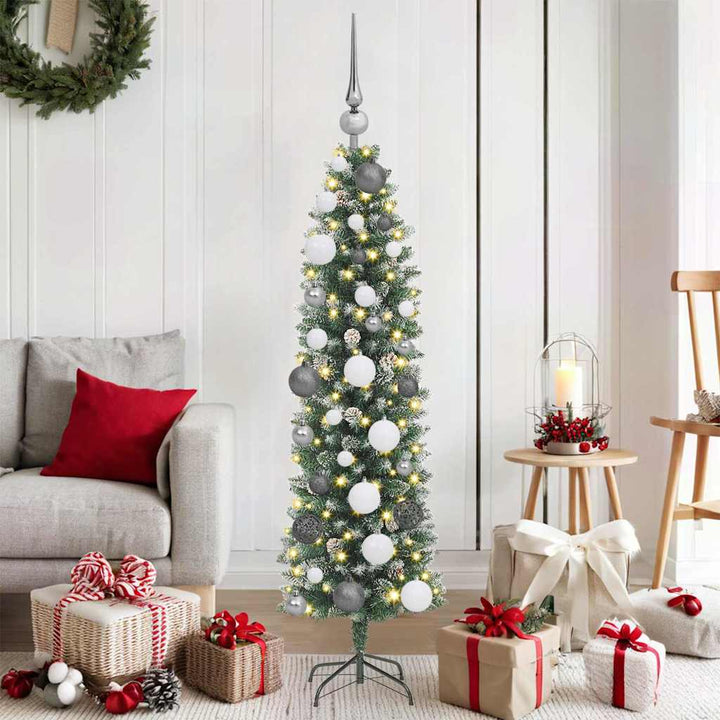 Artificial Slim Christmas Tree With Stand Pvc