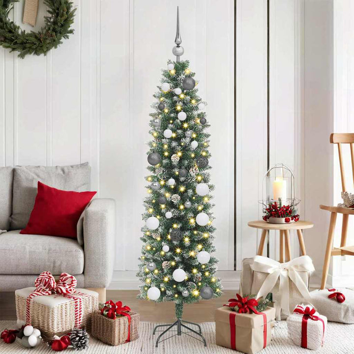 Artificial Slim Christmas Tree With Stand Pvc