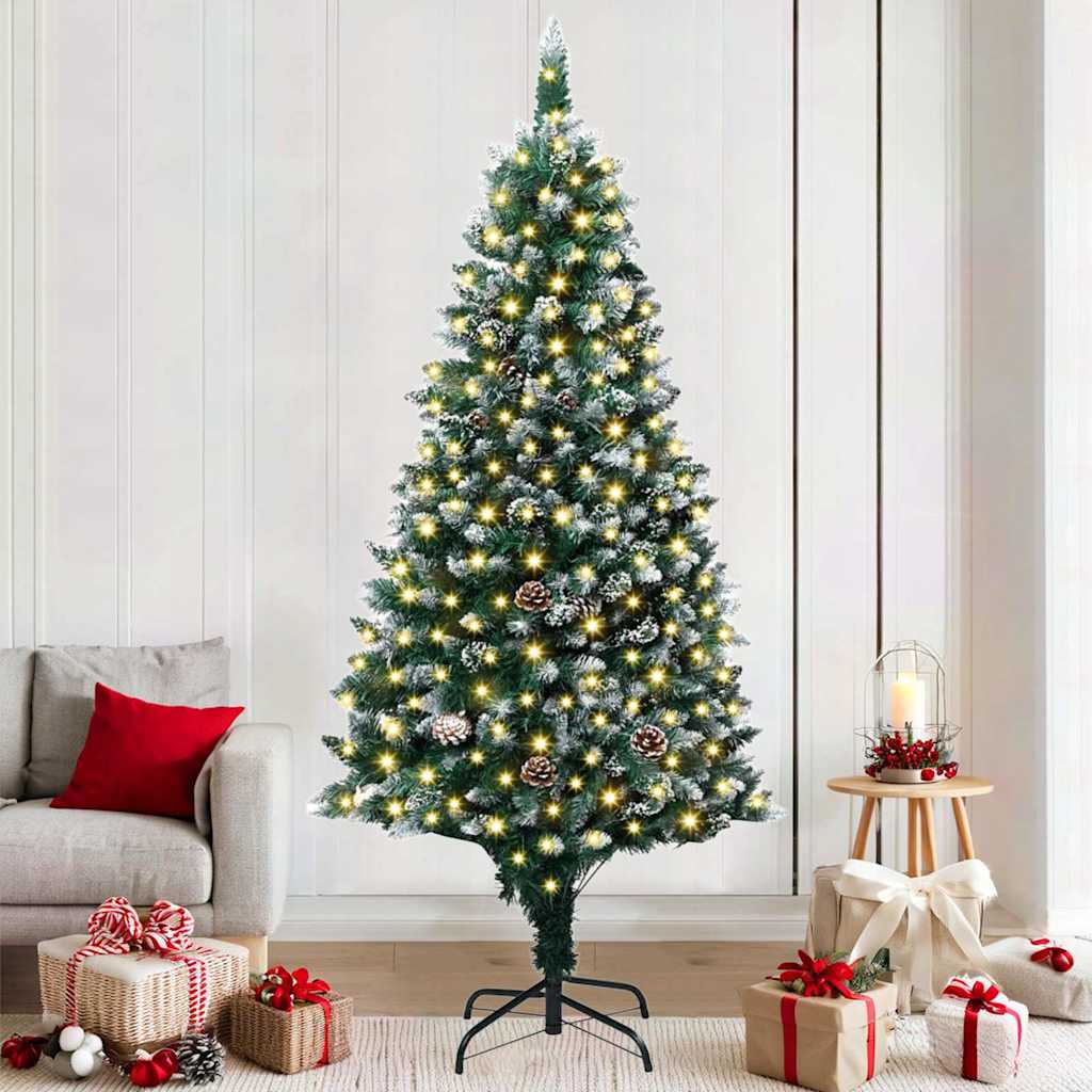 Artificial Pre-Lit Christmas Tree With Ball Set&Pine Cones 180 Cm