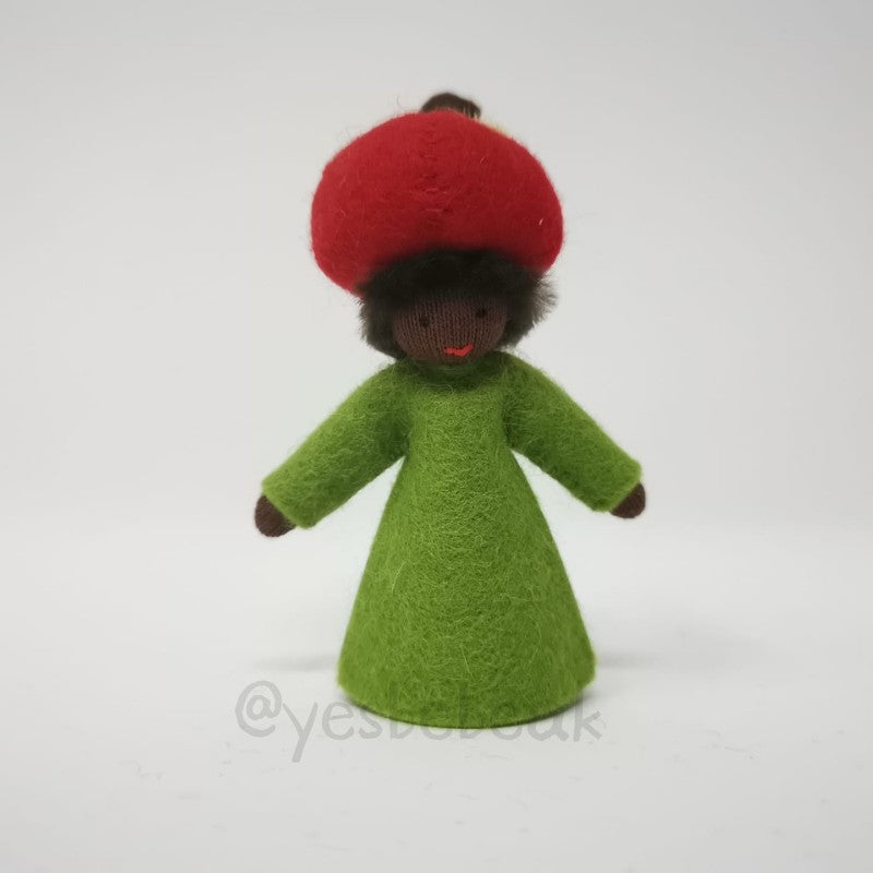 Apple Boy Doll with Flower on Head