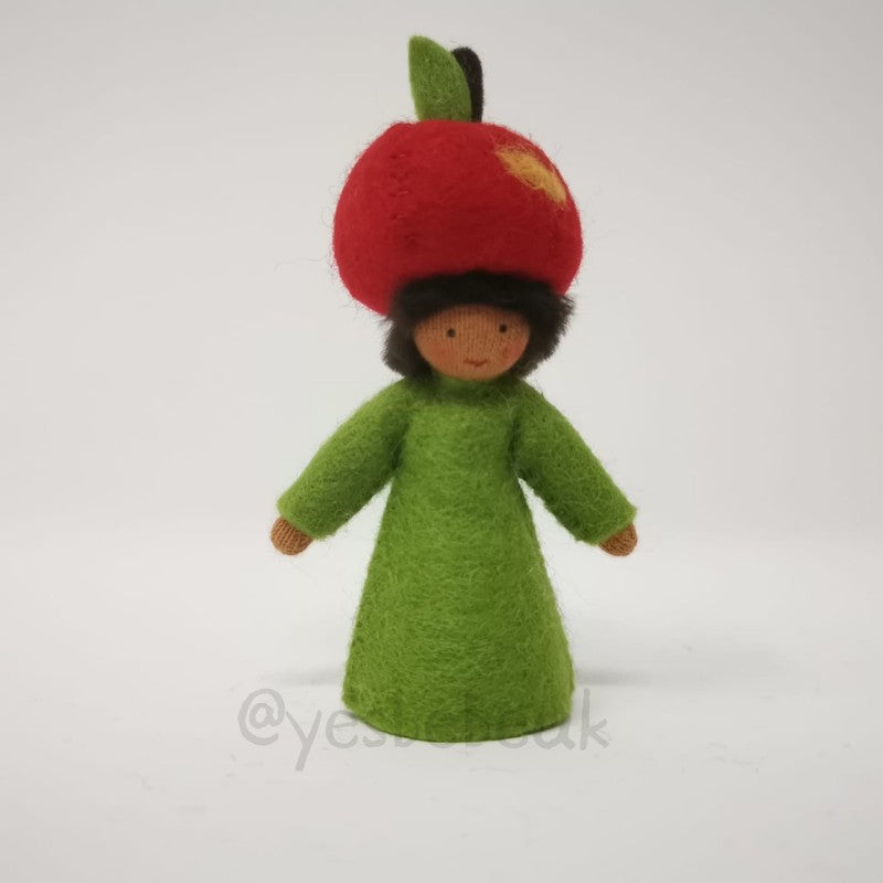 Apple Boy Doll with Flower on Head