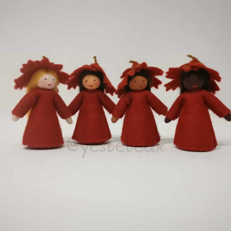 Autumn Leaf Doll with Flower on Head
