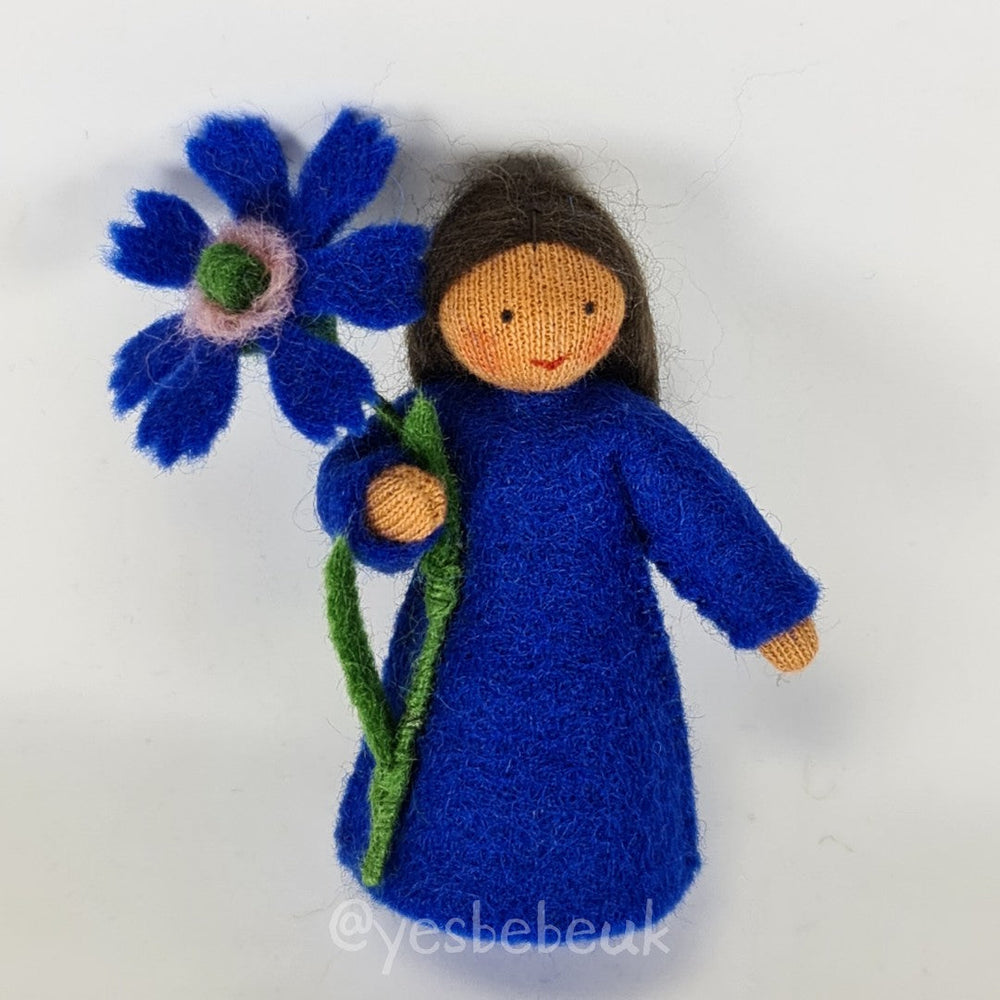 Bluebottle Doll with Flower in Hand