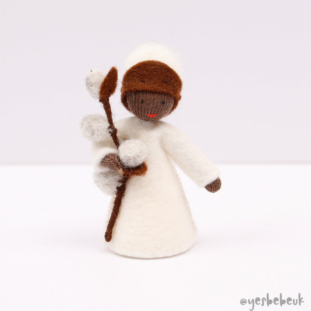 Catkin Doll with Flower in Hand