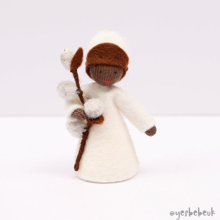Catkin Doll with Flower in Hand