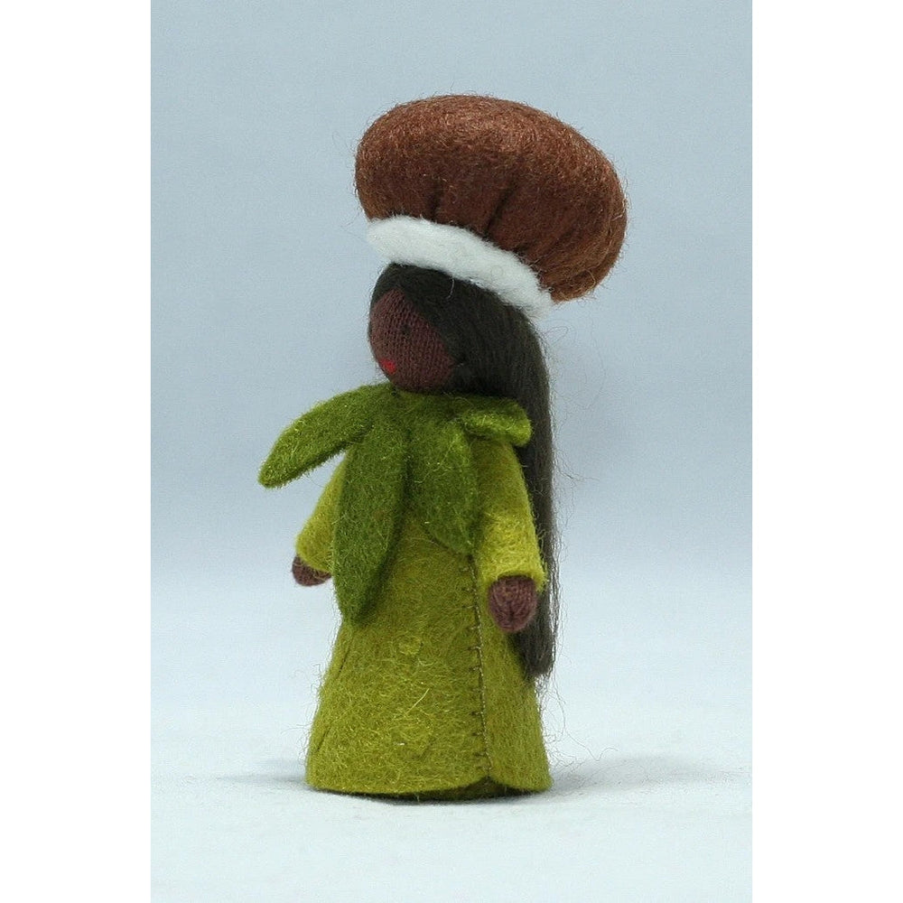 Chestnut Doll with Flower on Head - Dark Skin