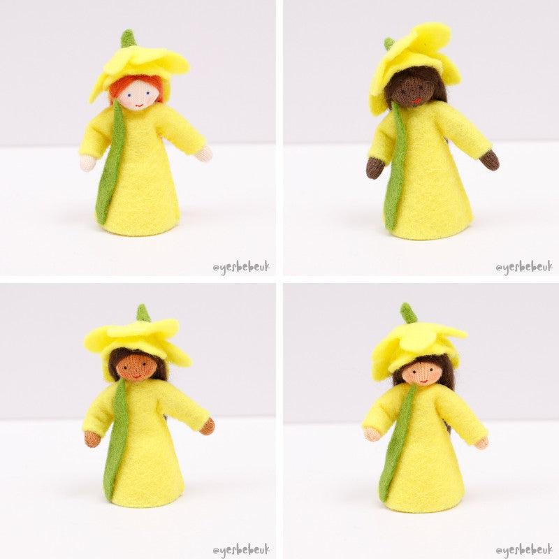 Daffodil Girl Doll with Flower on Head