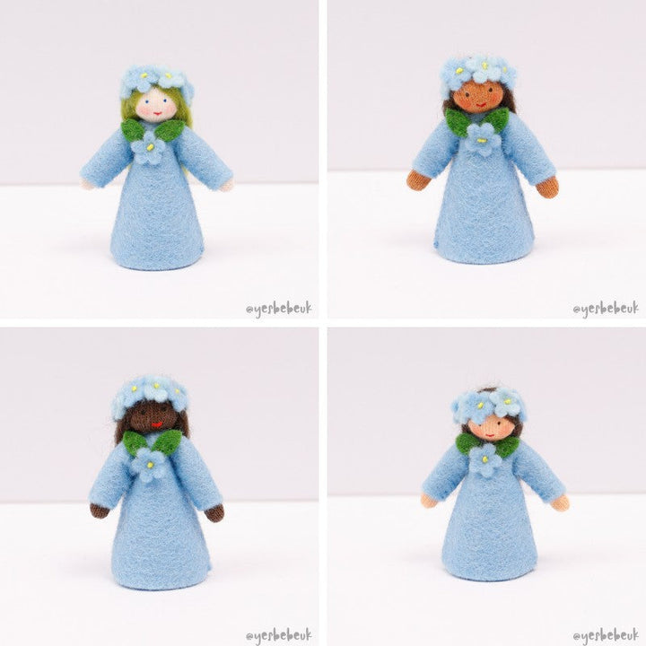 Forget-Me-Not Girl Doll with Flower on Head