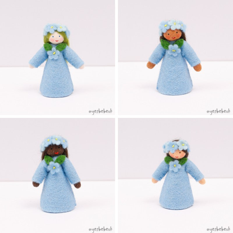 Forget-Me-Not Girl Doll with Flower on Head