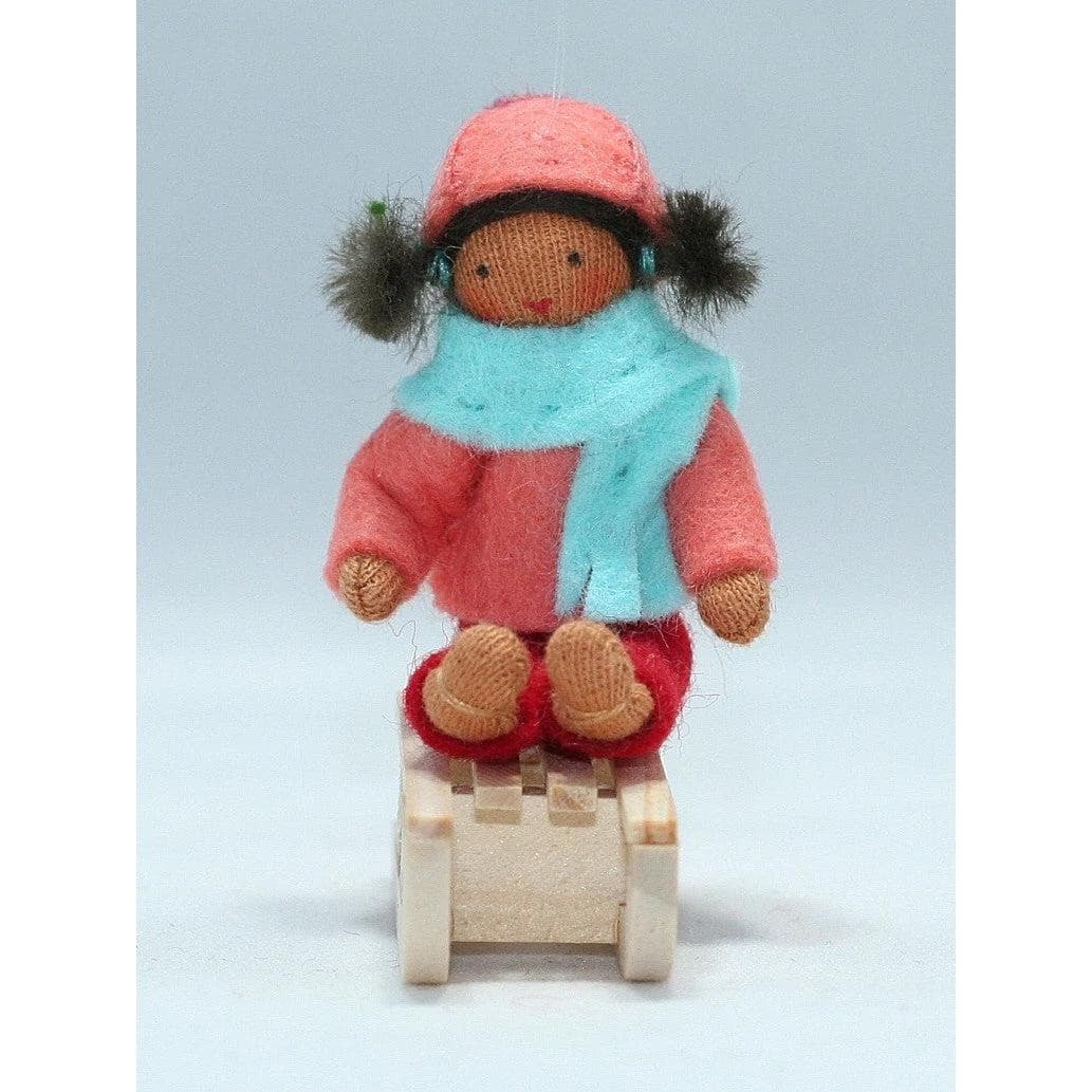 Girl on Sledge II Doll - Medium Skin