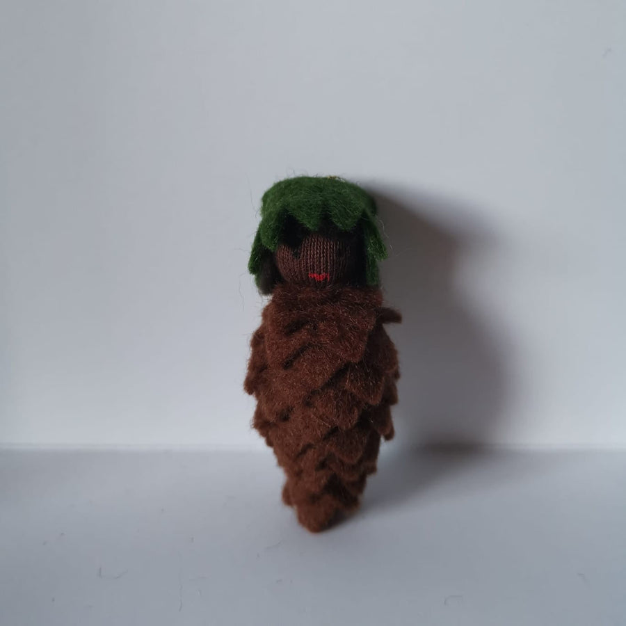 Pine Cone Brown Hanging Doll - Dark Skin