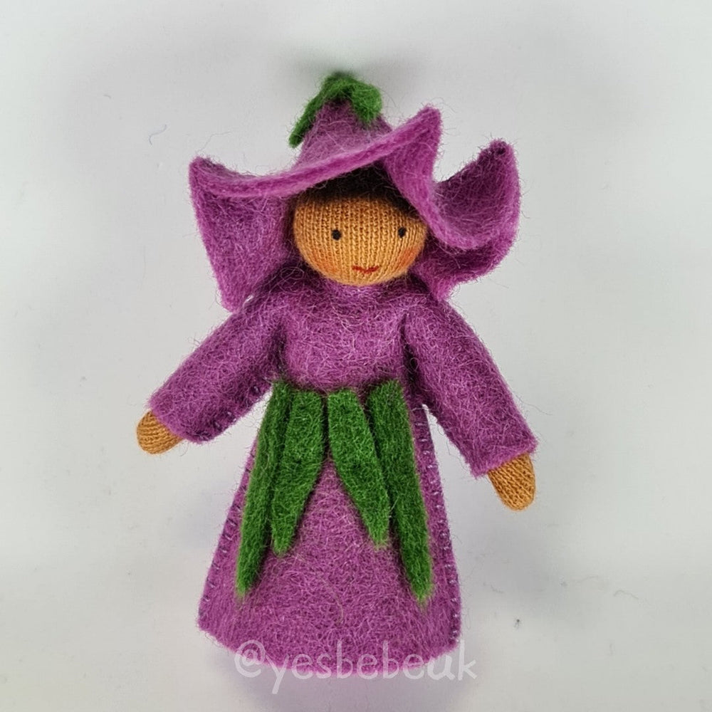Purple Morning Glory Doll with Flower on Head