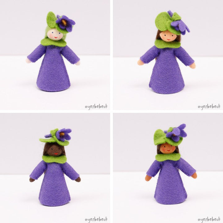 Violet Girl Doll with Flower on Head