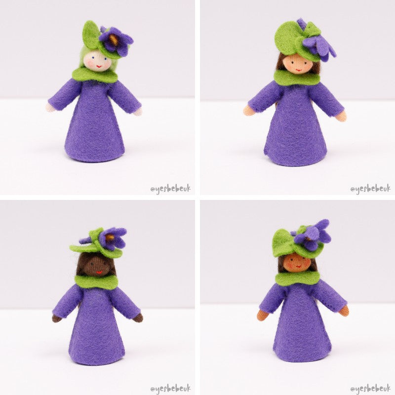 Violet Girl Doll with Flower on Head