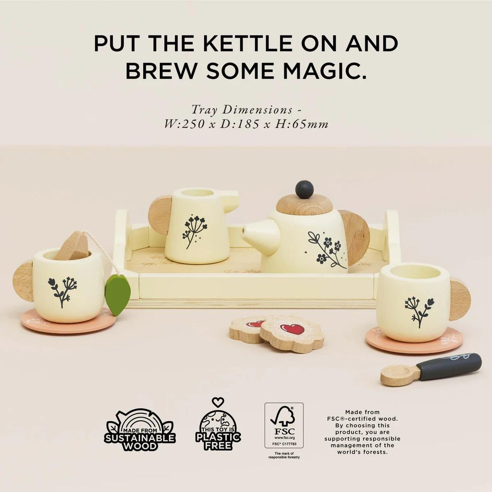 Wooden Tea Set & Tray-Toy Teasets-Le Toy Van-Yes Bebe