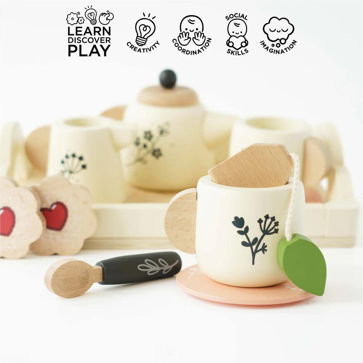 Wooden Tea Set & Tray-Toy Teasets-Le Toy Van-Yes Bebe